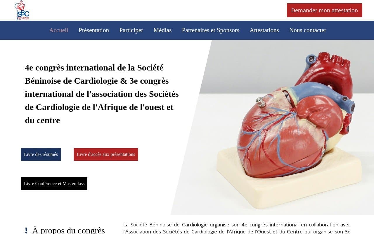 Capture d’écran de Congrès de la Société Béninoise de Cardiologie