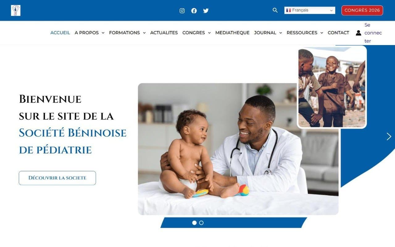 Capture d’écran de Société Béninoise de Pédiatrie