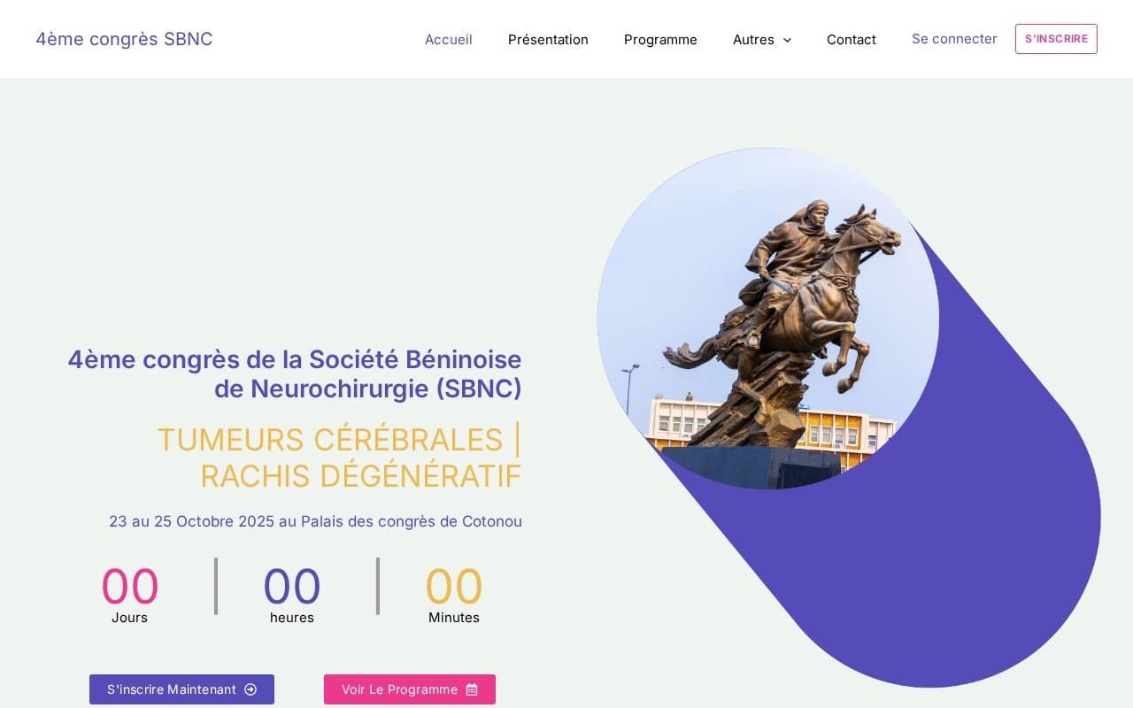Screenshot of 2025 congress of the Beninese Society of Neurosurgery