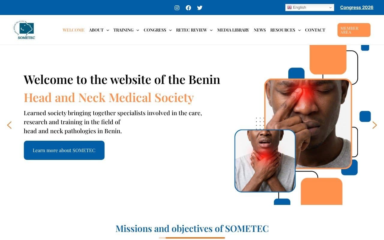 Capture d’écran de Société Médicale Tête et Cou